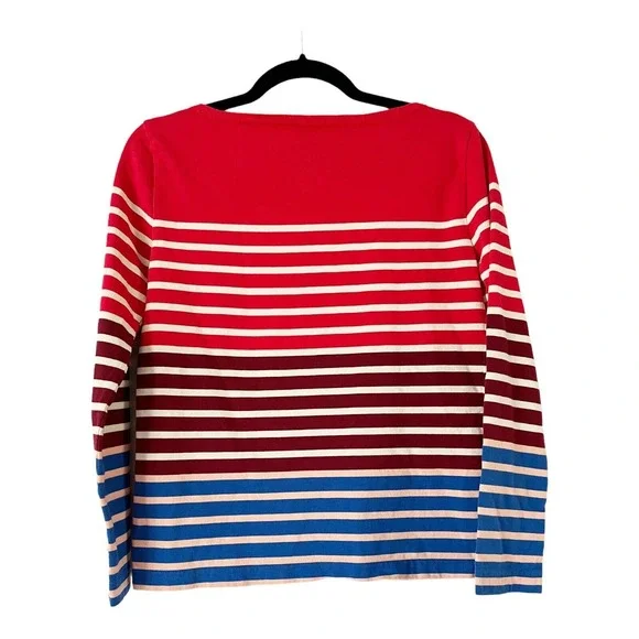 J. Crew Multi Color Striped Casual Long Sleeve T-Shirt Womens Size XS - Picture 2 of 5